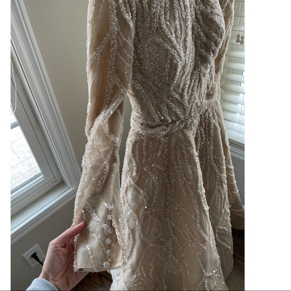 Stunning custom made princess evening dress! Champagne color. Size 4 - Picture 5 of 5